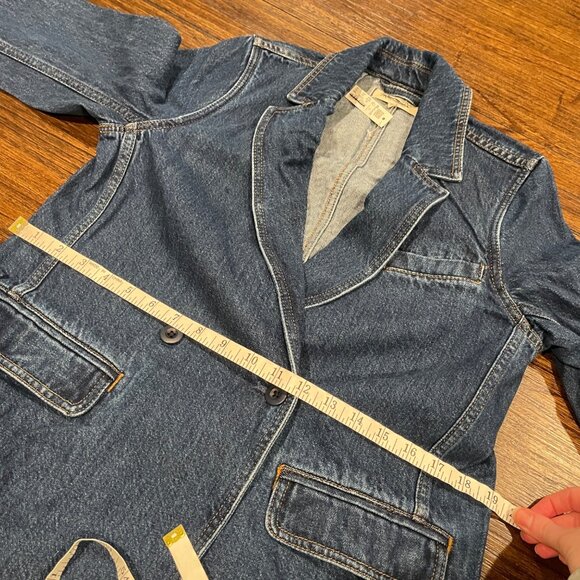 Madewell Blue Denim Jean Double Breasted Blazer Sports Jacket Deardorff Wash XS - Picture 12 of 16